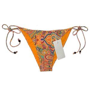 NWT MUSERA PAISLEY BRIGHTS BOHO BIKINI BOTTOM RESORT BEACH SURF CABANA CHIC L